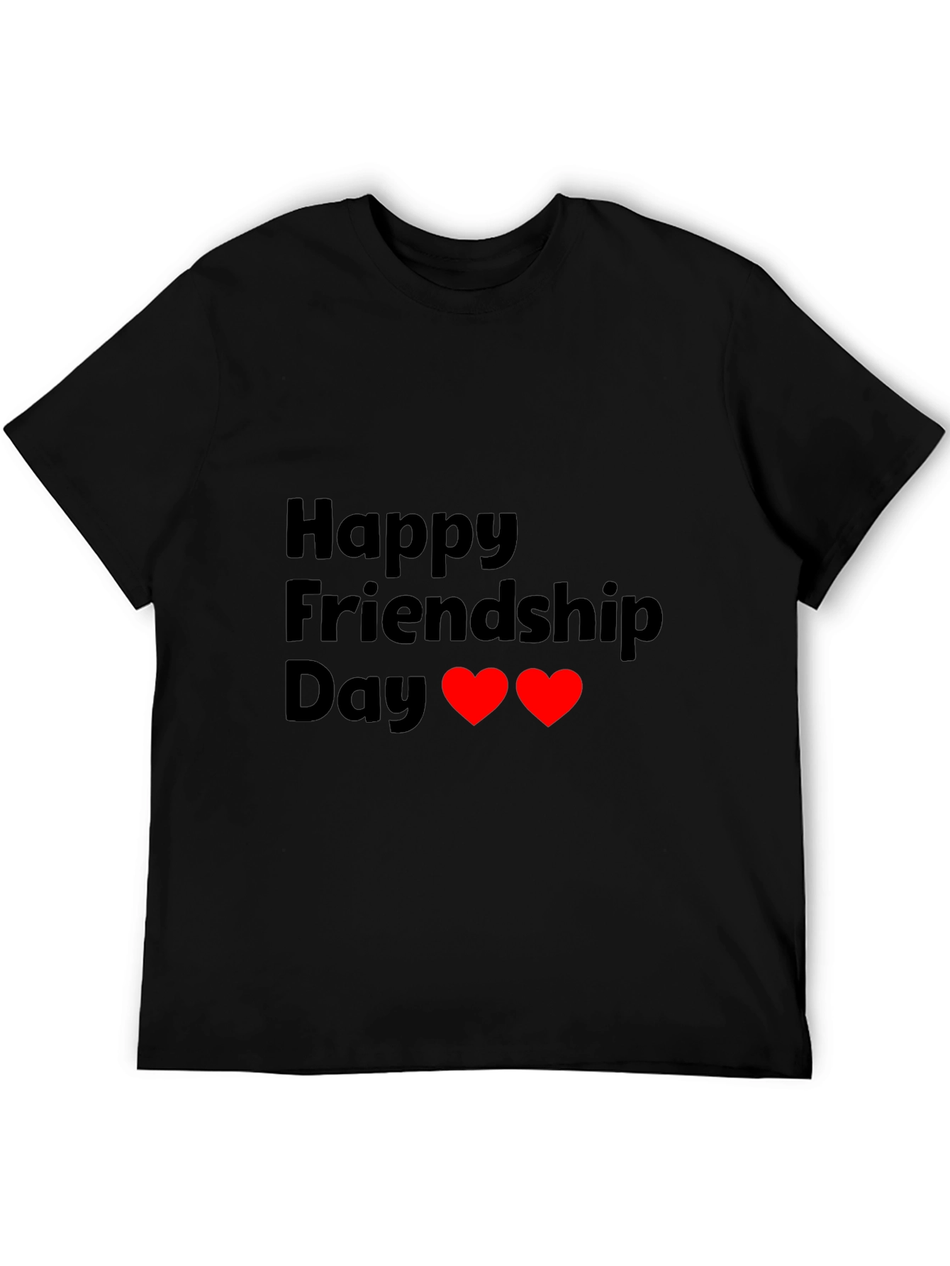 Happy Friendship Day Black T-Shirt