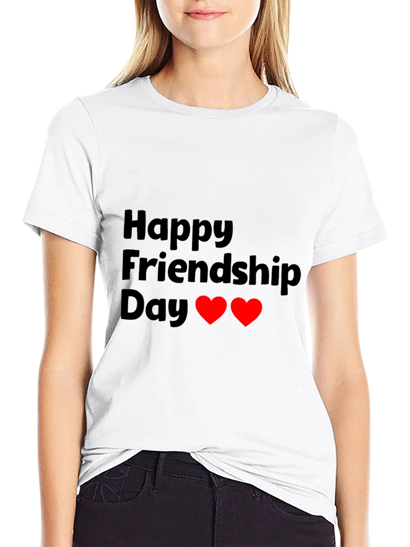 Happy Friendship Day Black T-Shirt