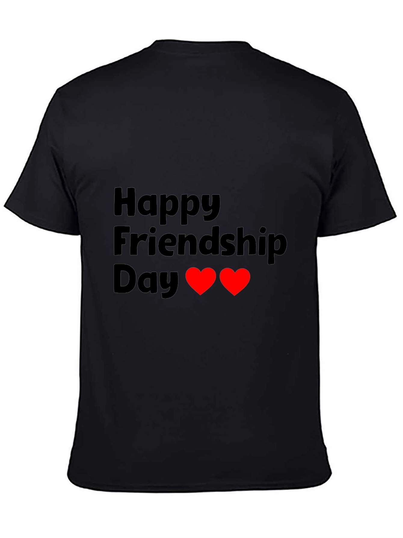 Happy Friendship Day Black T-Shirt