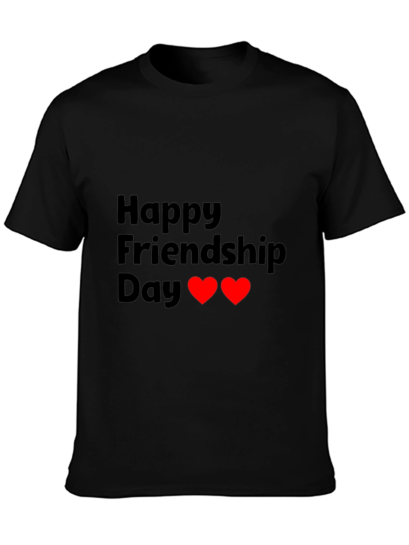 Happy Friendship Day Black T-Shirt