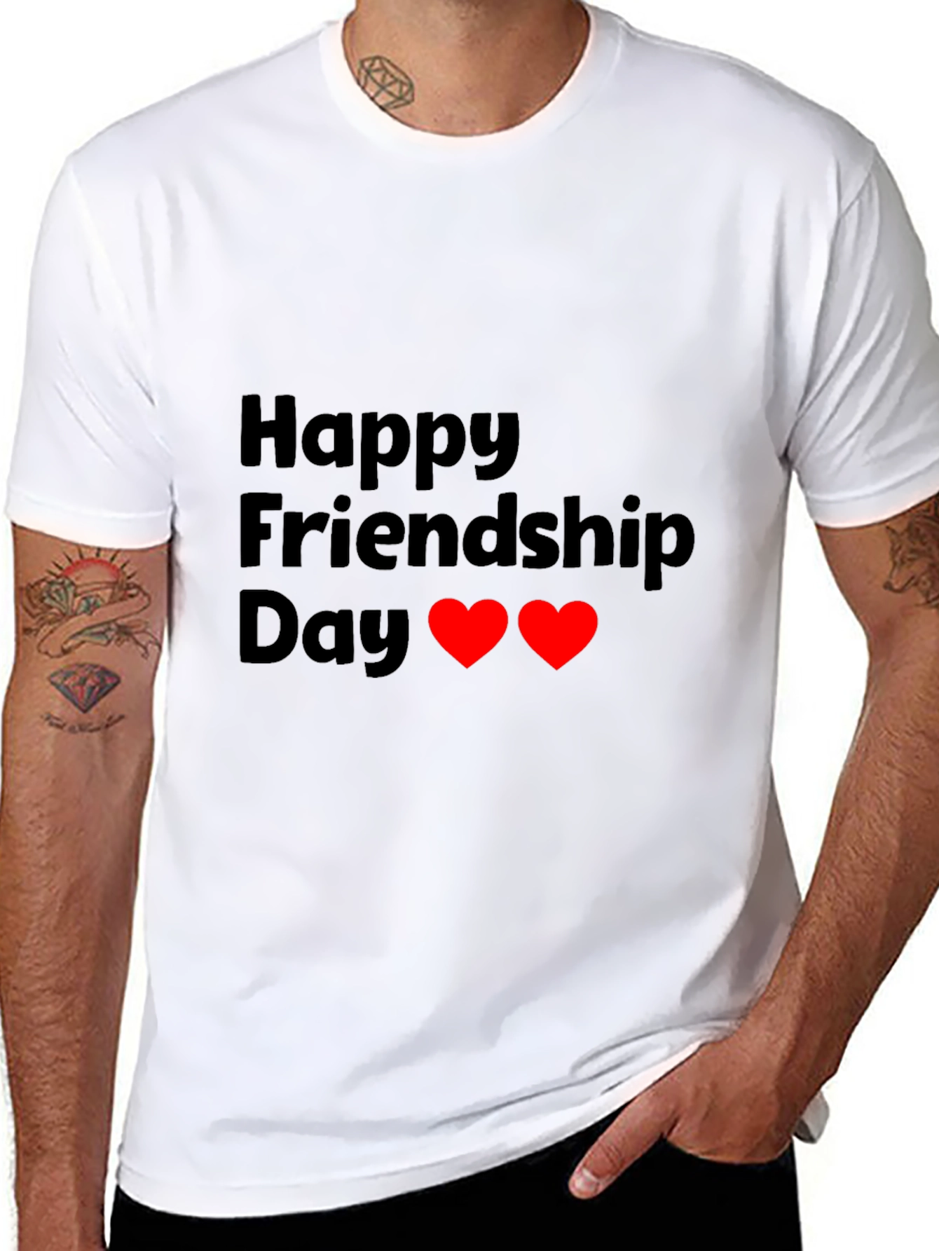 Happy Friendship Day Black T-Shirt