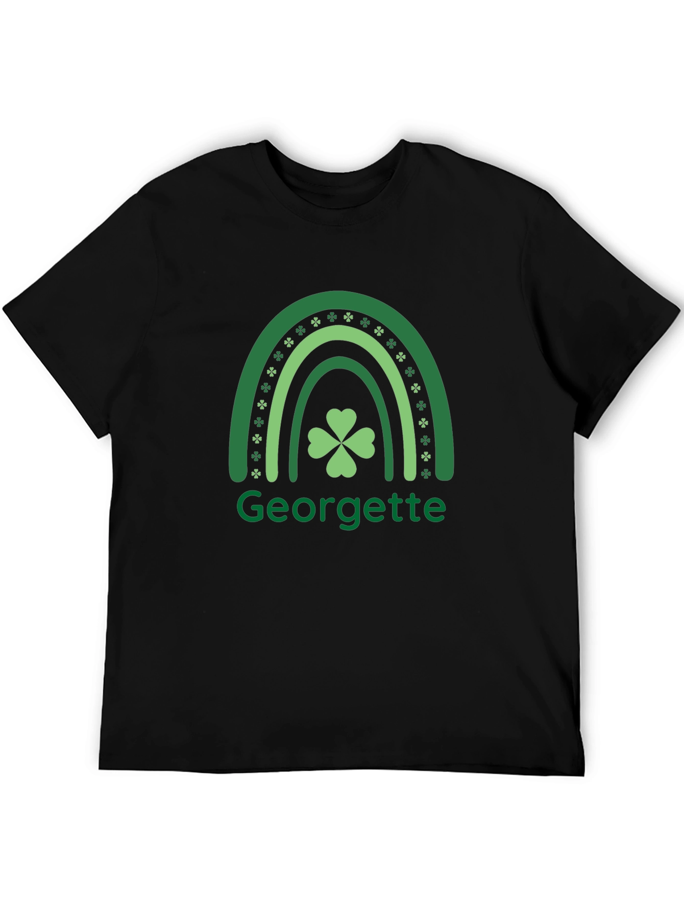 Georgette St. Patricks Day Rainbow Clover T-Shirt