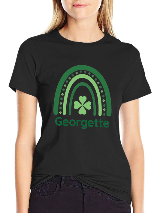 Georgette St. Patricks Day Rainbow Clover T-Shirt