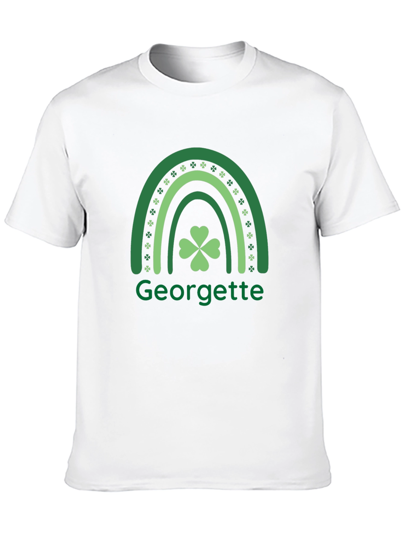 Georgette St. Patricks Day Rainbow Clover T-Shirt