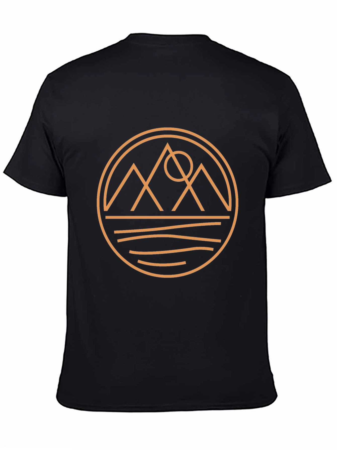 Geometric Mountain Graphic Tee - Black
