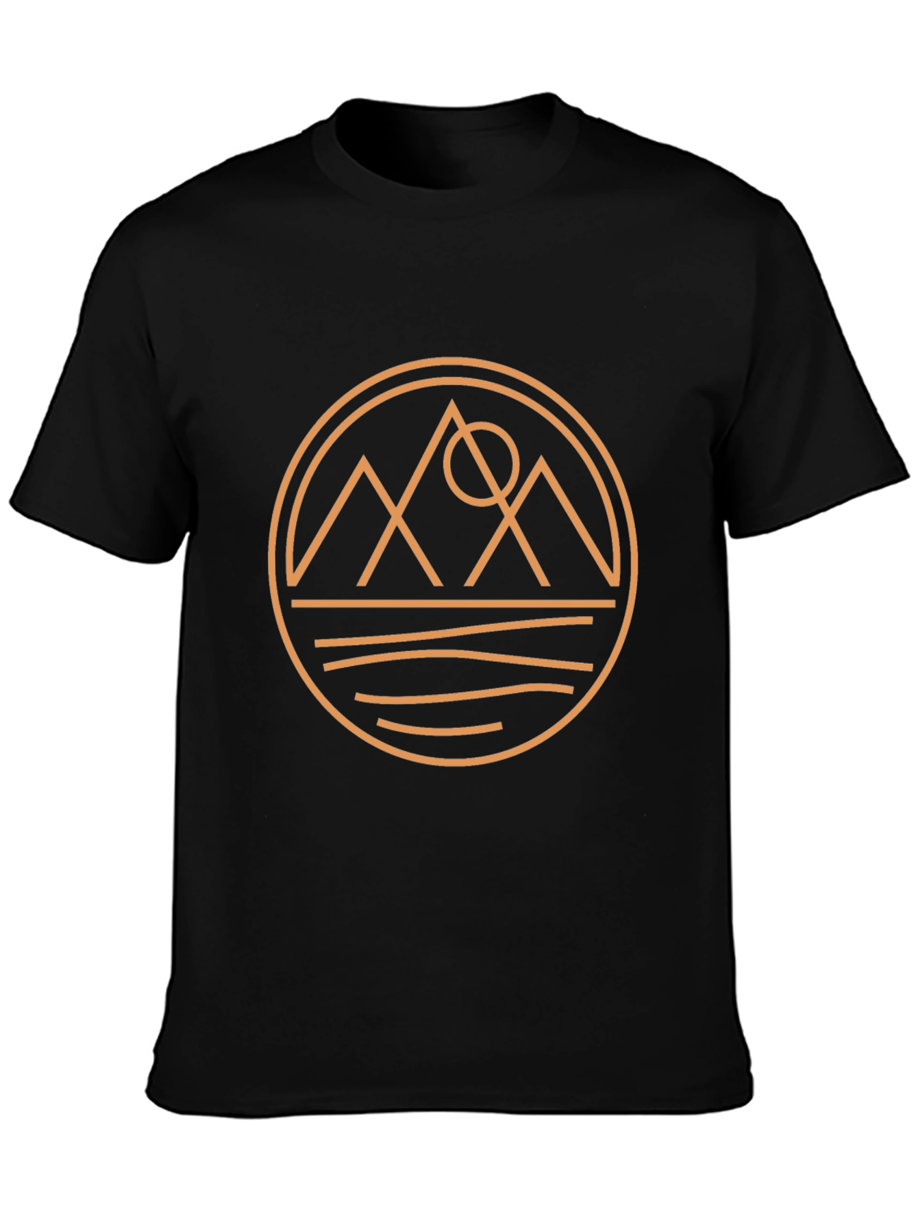 Geometric Mountain Graphic Tee - Black