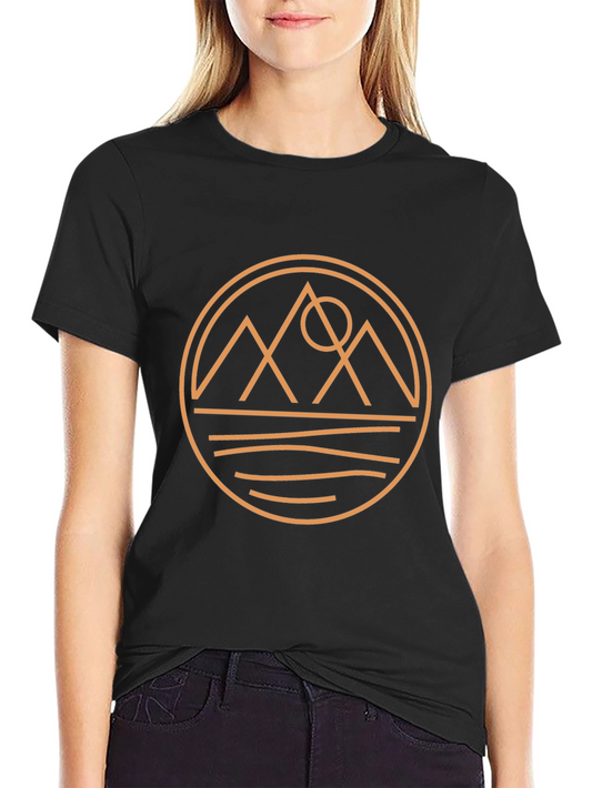 Geometric Mountain Graphic Tee - Black