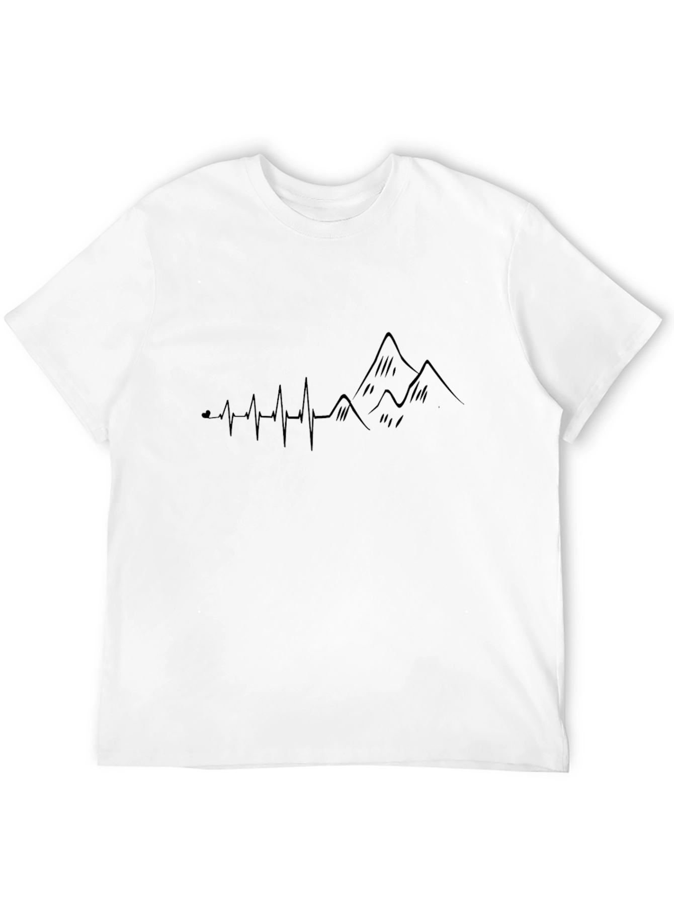 Heartbeat Mountain Graphic Black T-Shirt