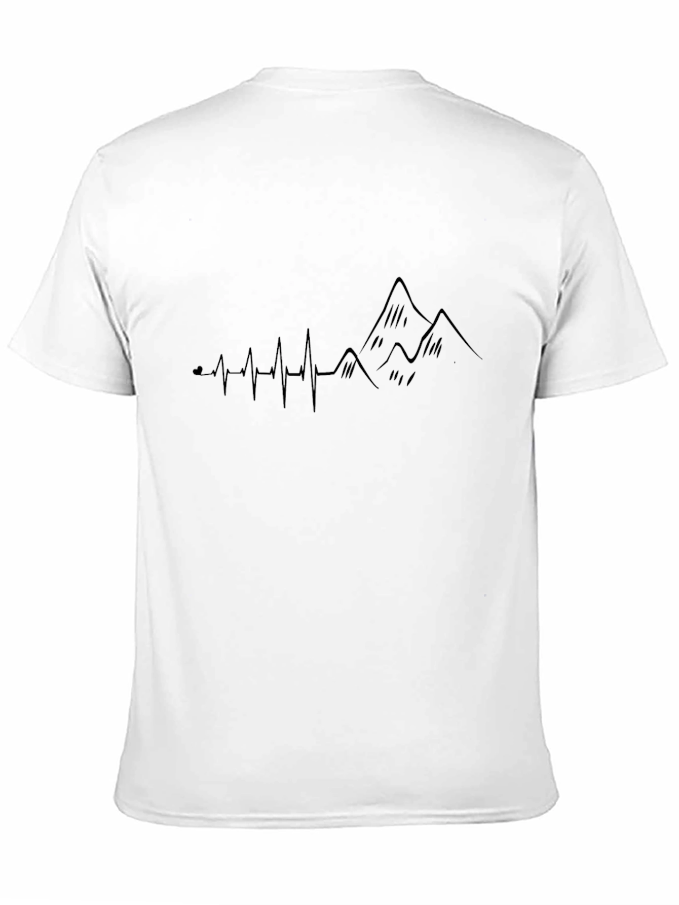 Heartbeat Mountain Graphic Black T-Shirt