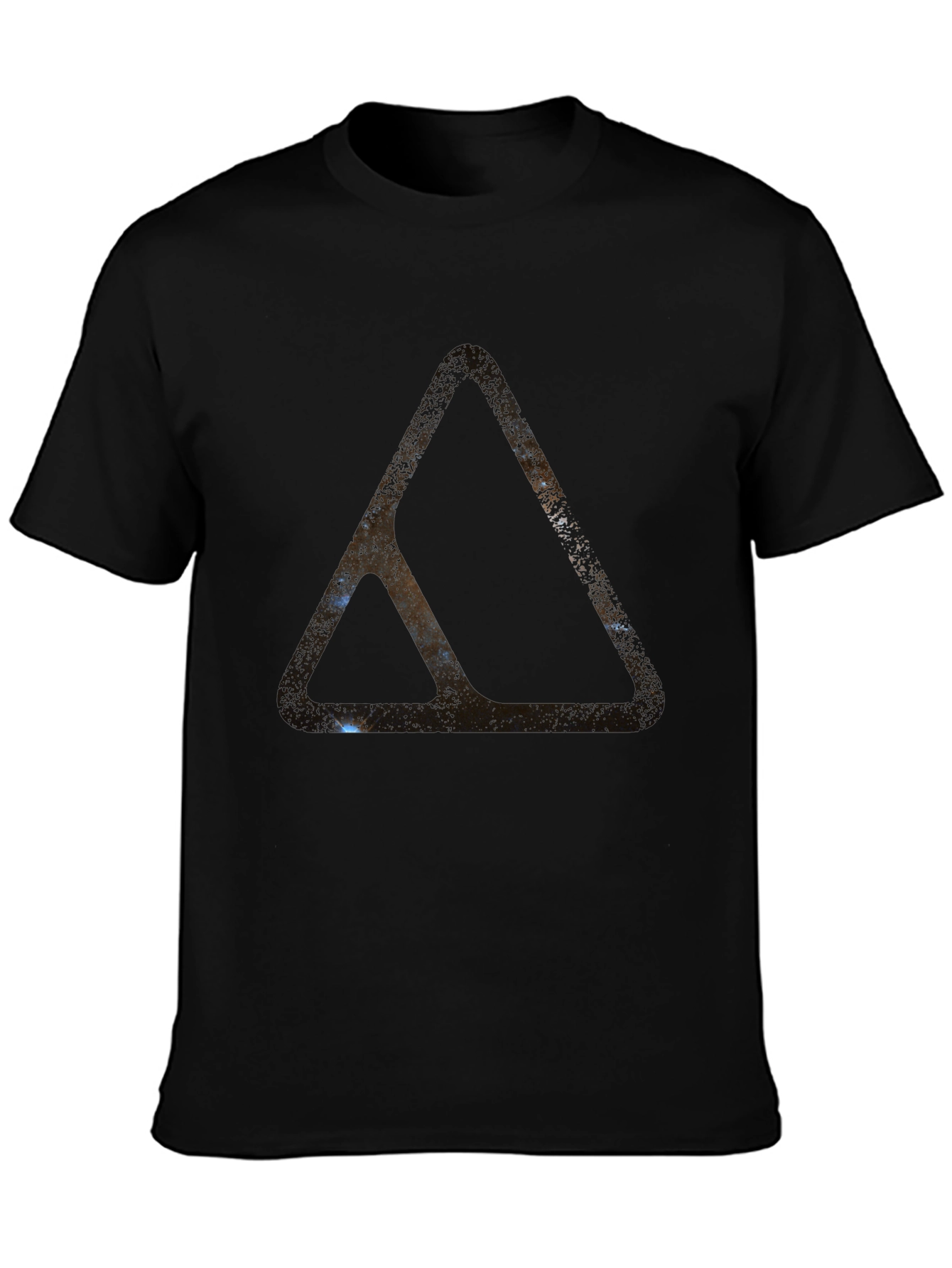 Abstract Triangle Graphic Black T-Shirt