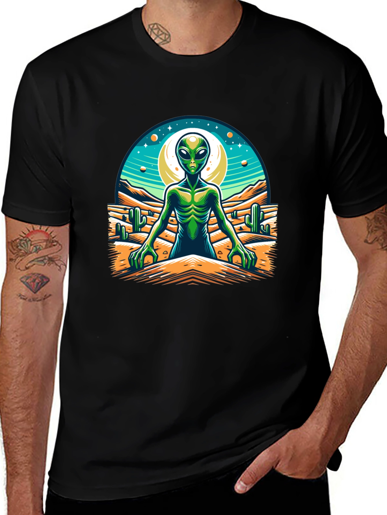 Alien Desert Graphic Tee - Black