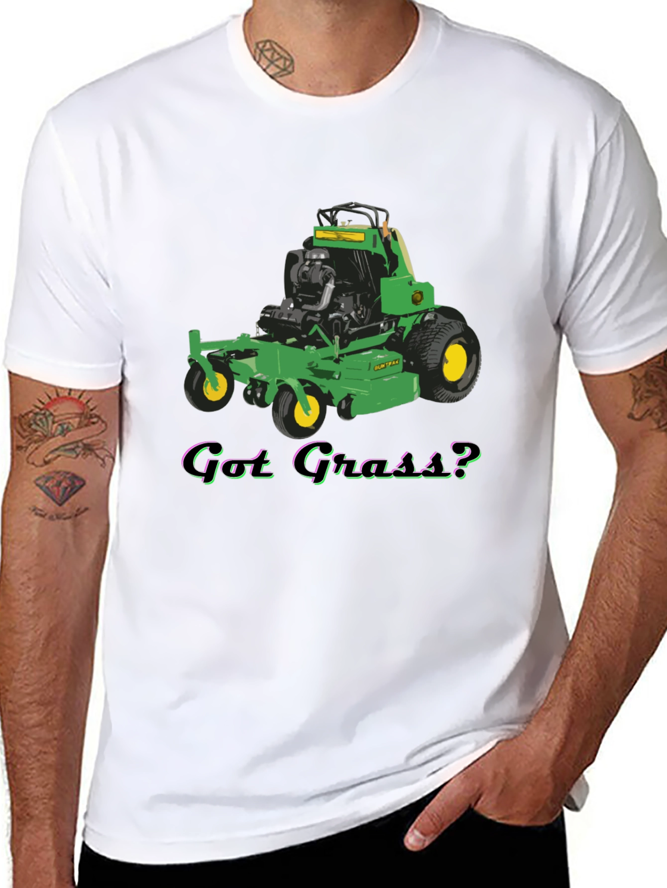 Got Grass? Lawn Mower Graphic T-Shirt