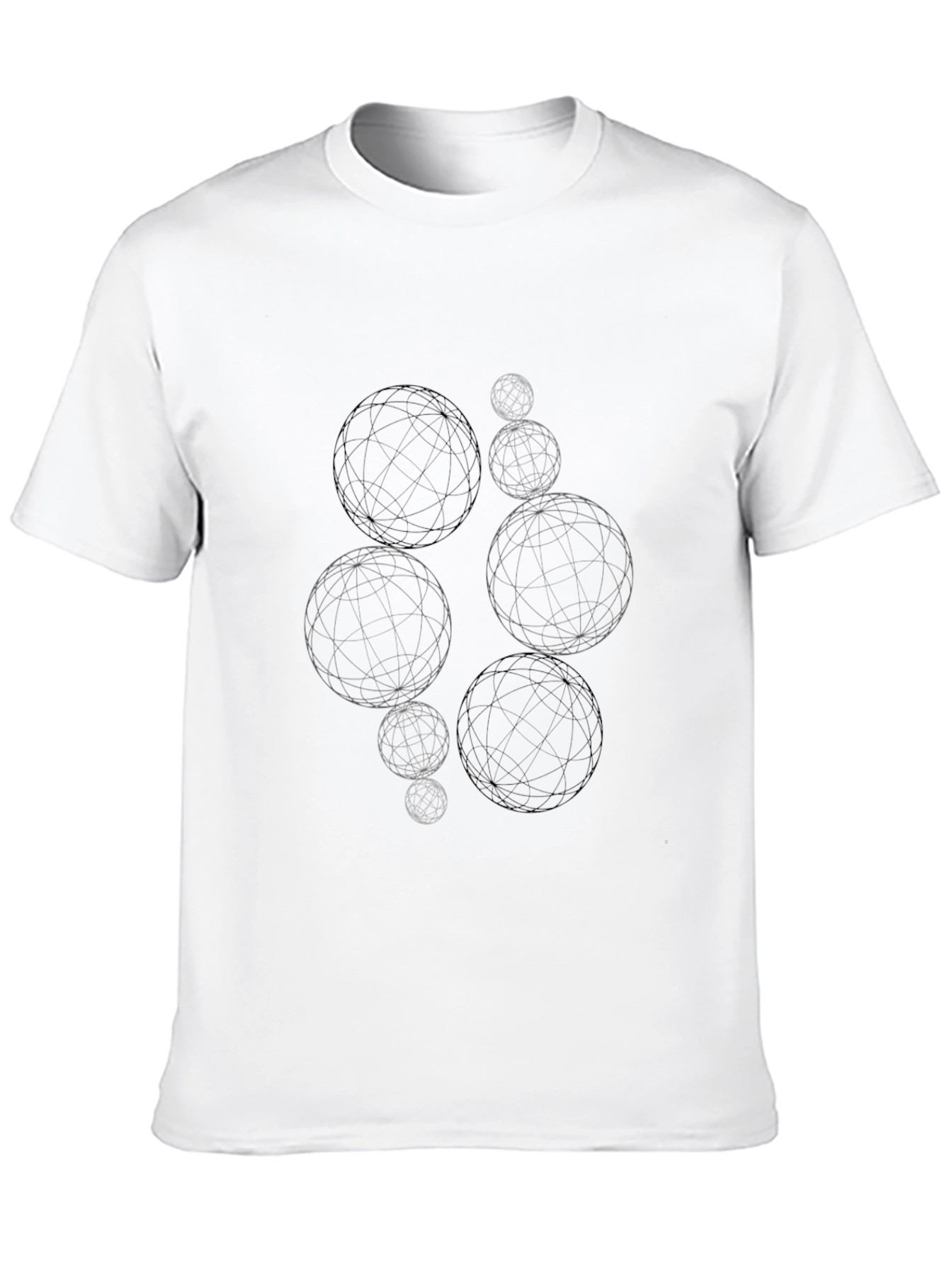 Geometric Sphere Graphic Black T-Shirt