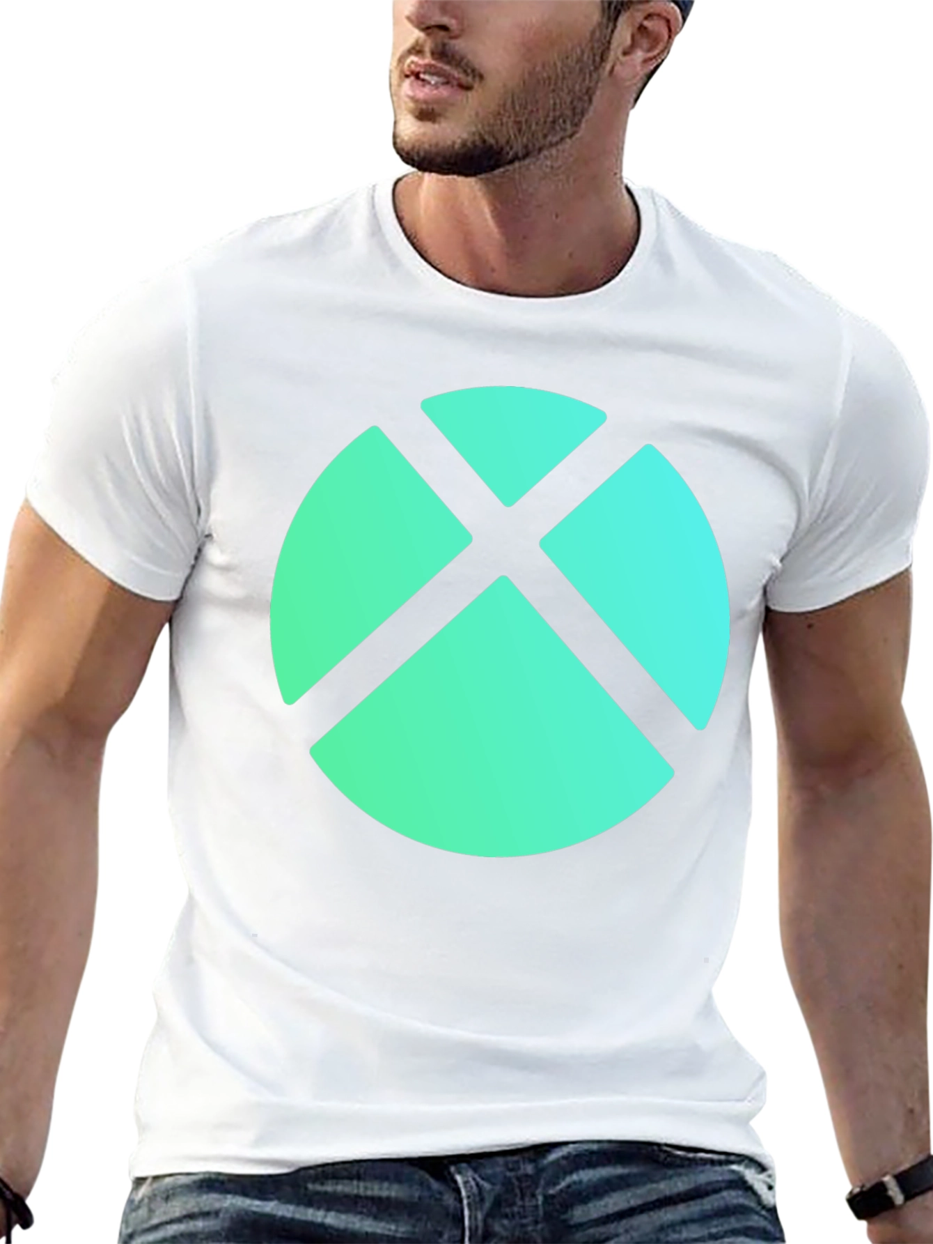 Abstract Geometric Graphic Tee - Modern Casual Wear