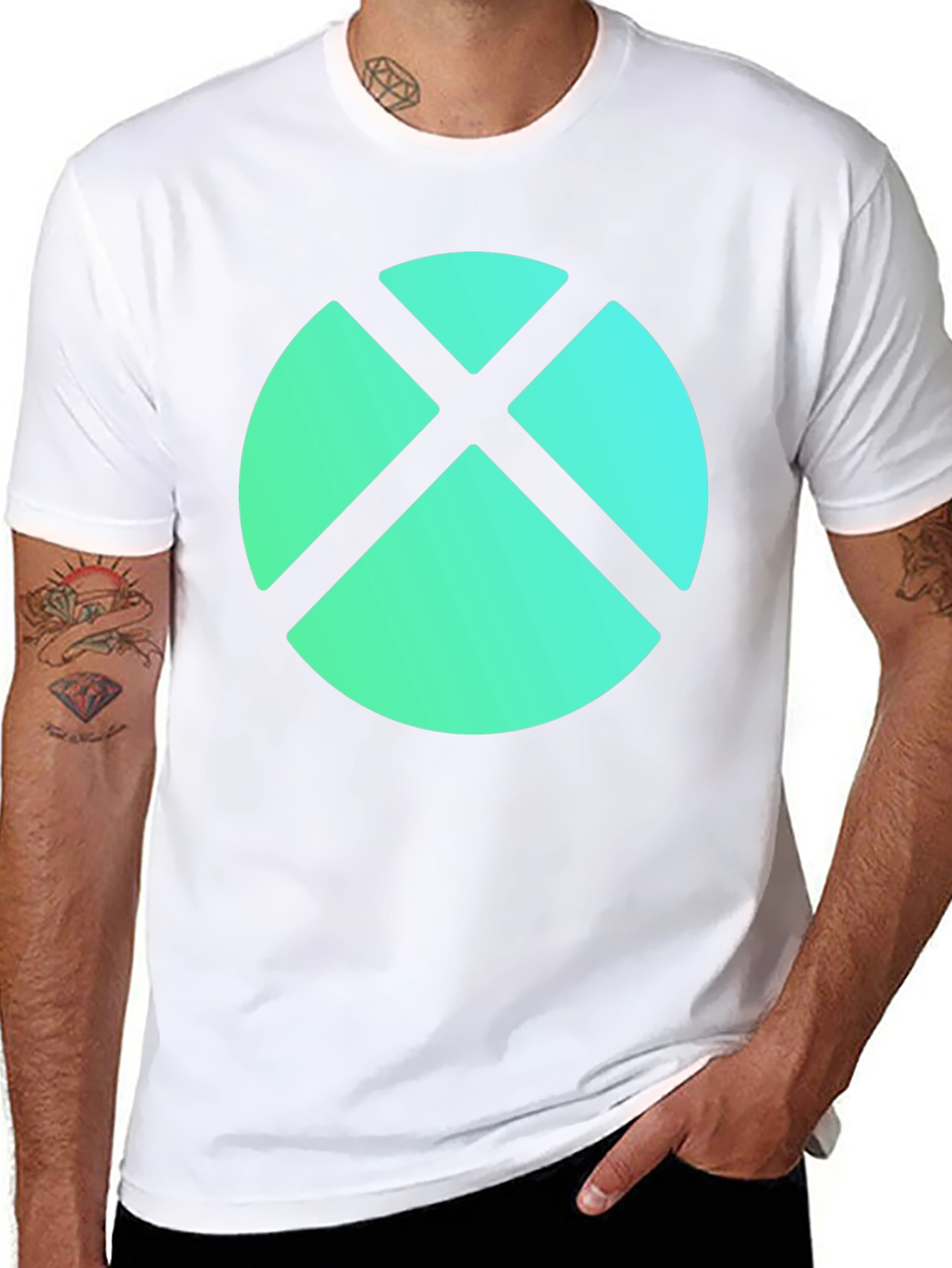 Abstract Geometric Graphic Tee - Modern Casual Wear