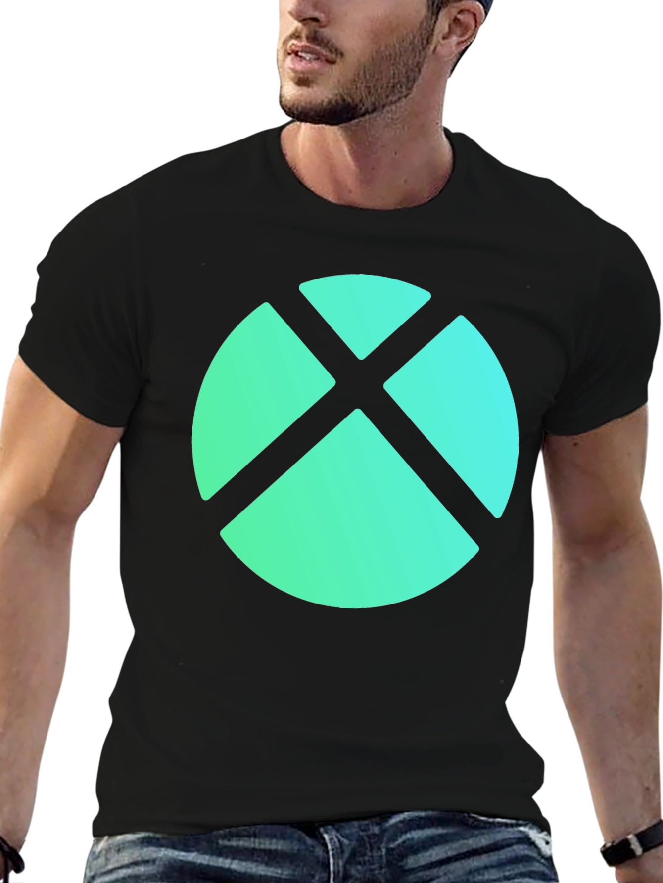 Abstract Geometric Graphic Tee - Modern Casual Wear