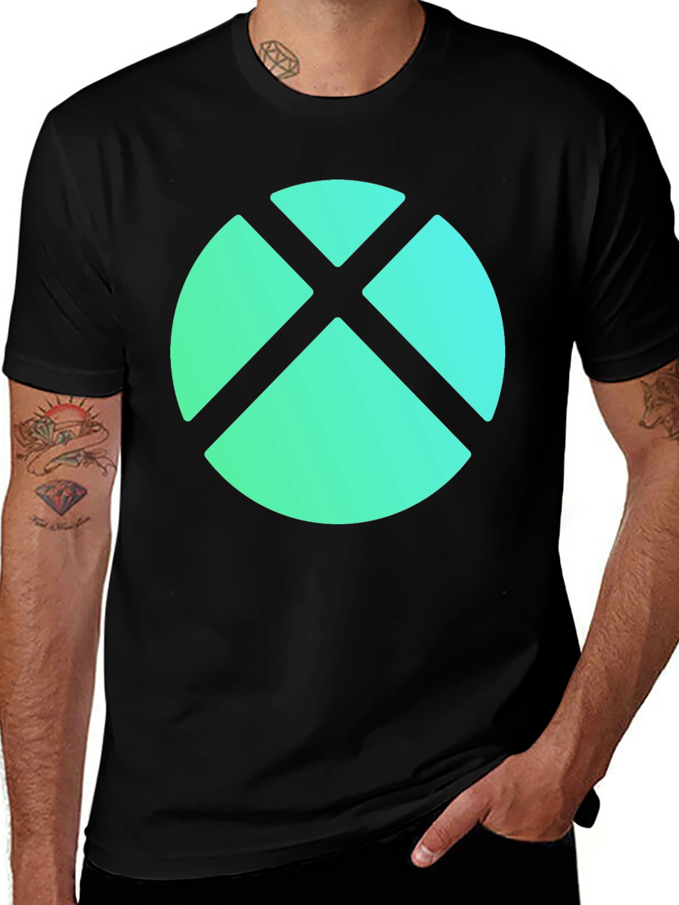 Abstract Geometric Graphic Tee - Modern Casual Wear