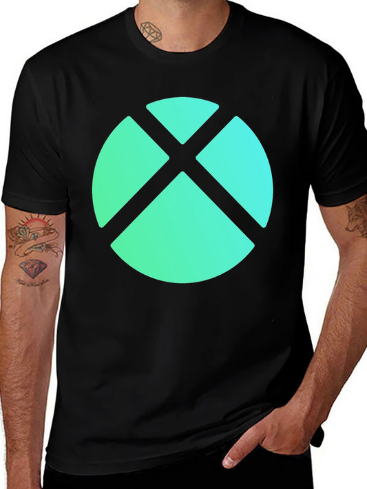 Abstract Geometric Graphic Tee - Modern Casual Wear