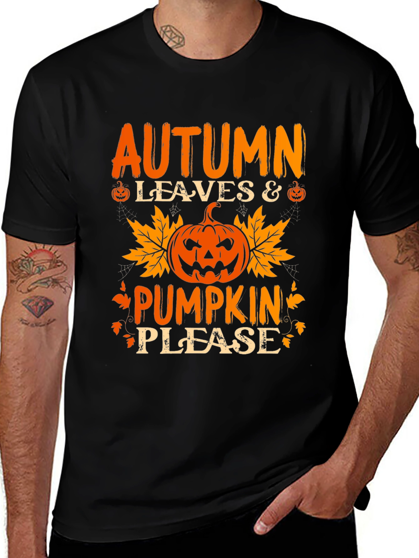 Autumn Leaves & Pumpkin Please Graphic Tee