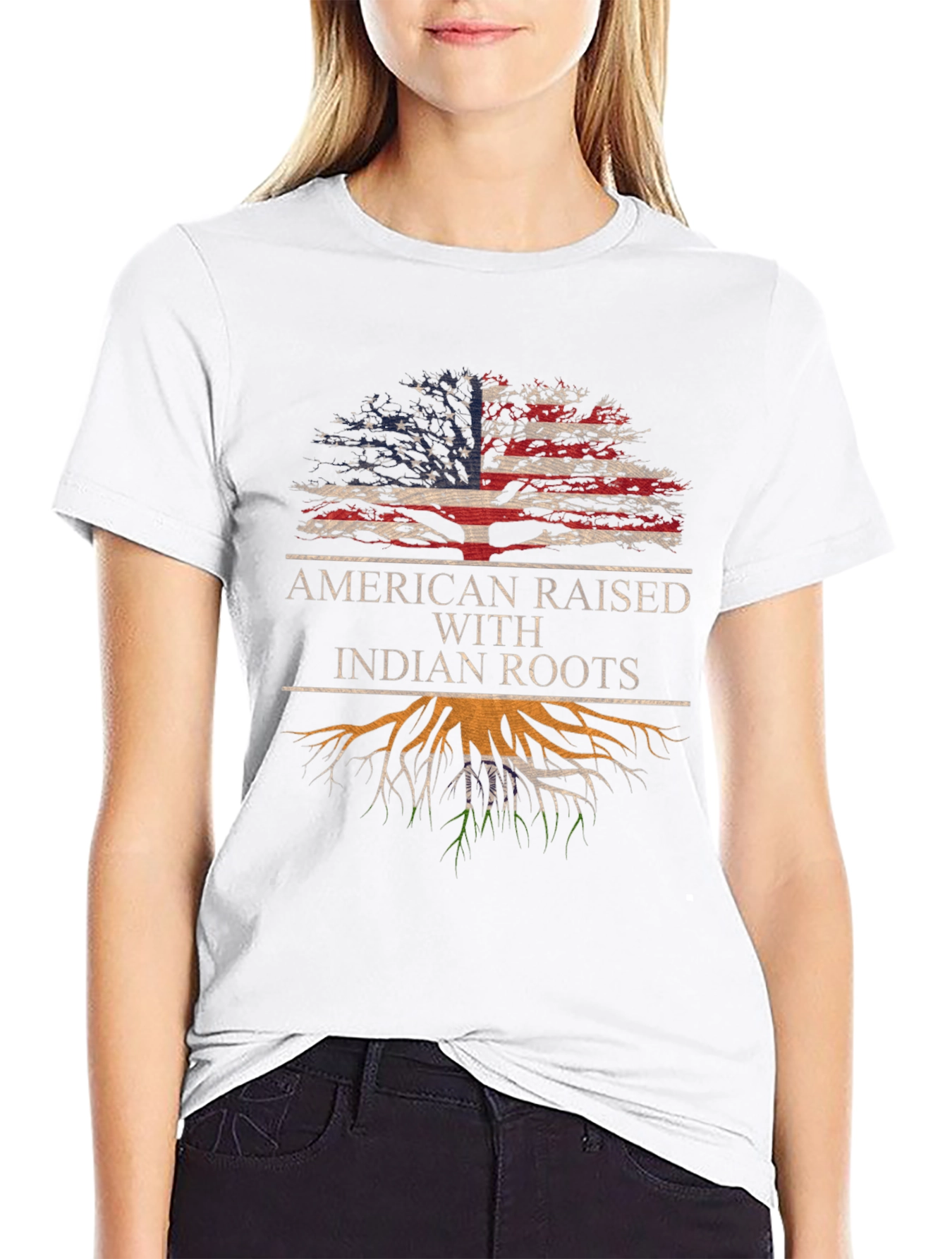 American Raised Indian Roots Graphic Tee