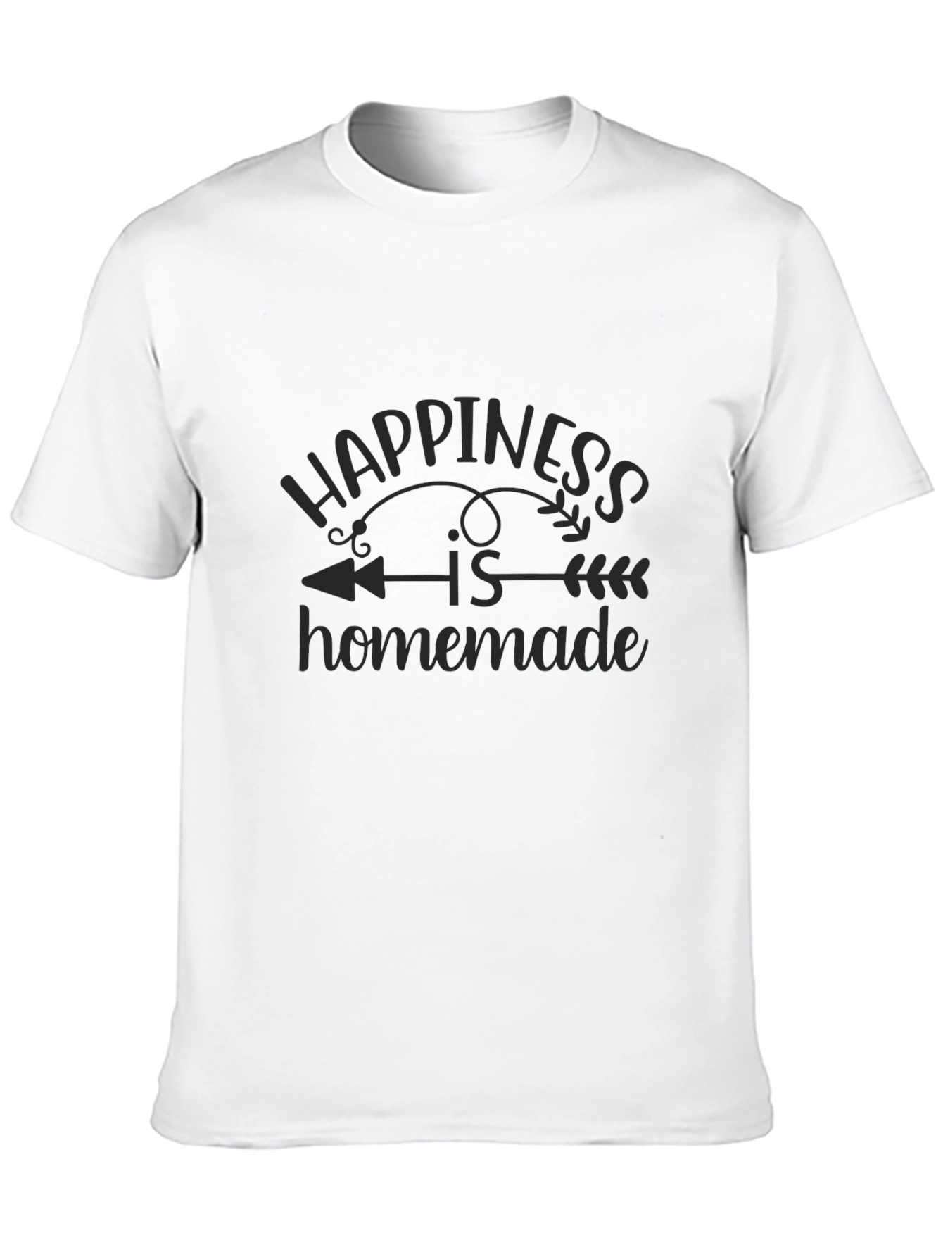 Happiness Is Homemade Graphic Black T-Shirt