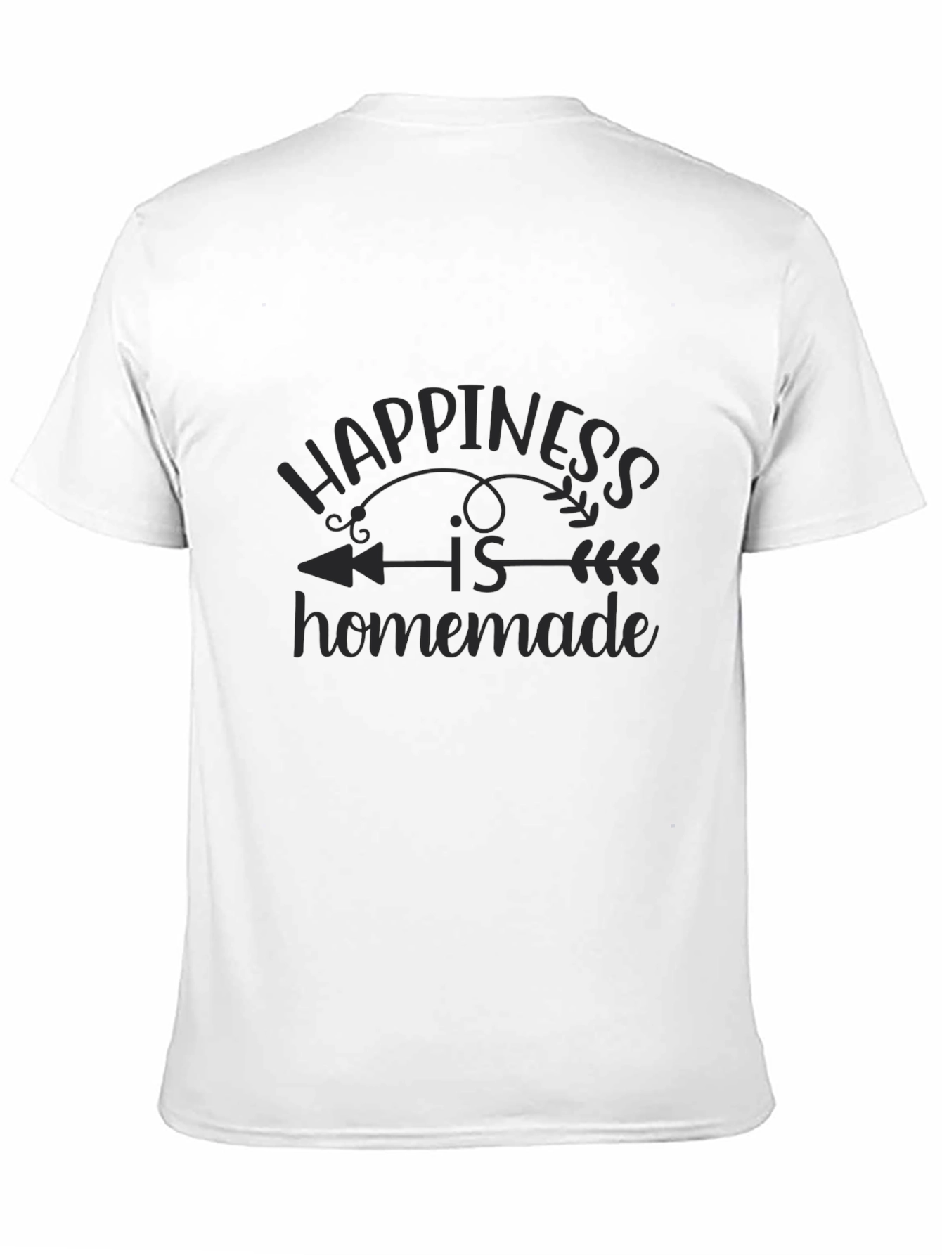 Happiness Is Homemade Graphic Black T-Shirt