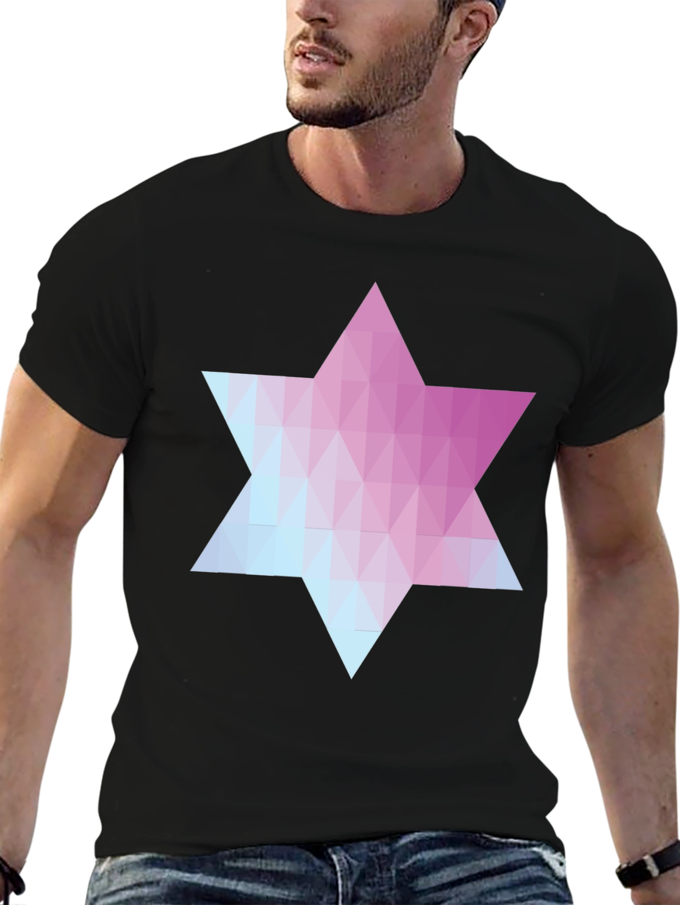 Geometric Star T-Shirt - Gradient Design