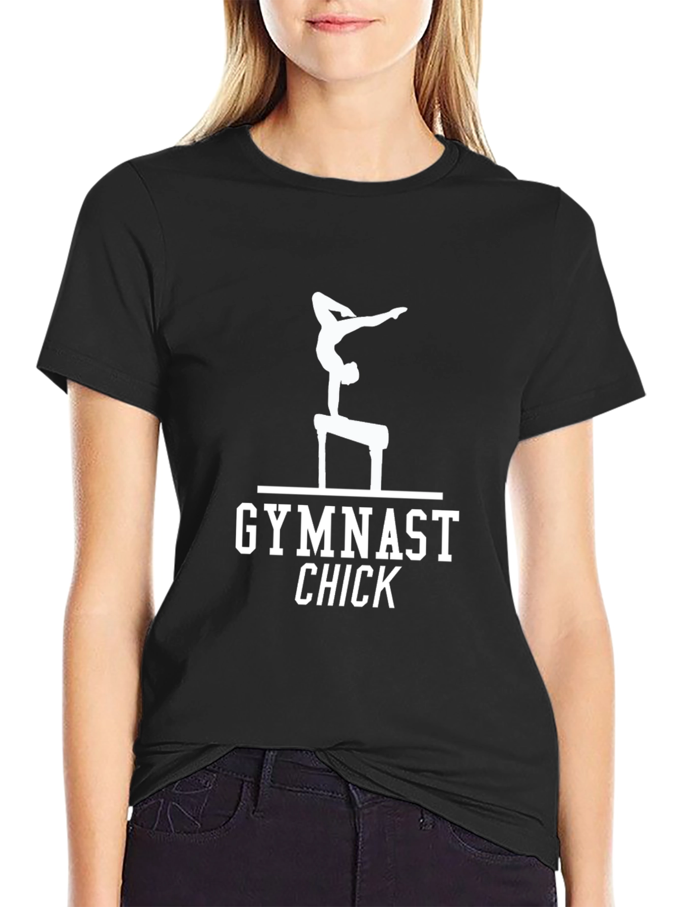 Gymnast Chick Black T-Shirt