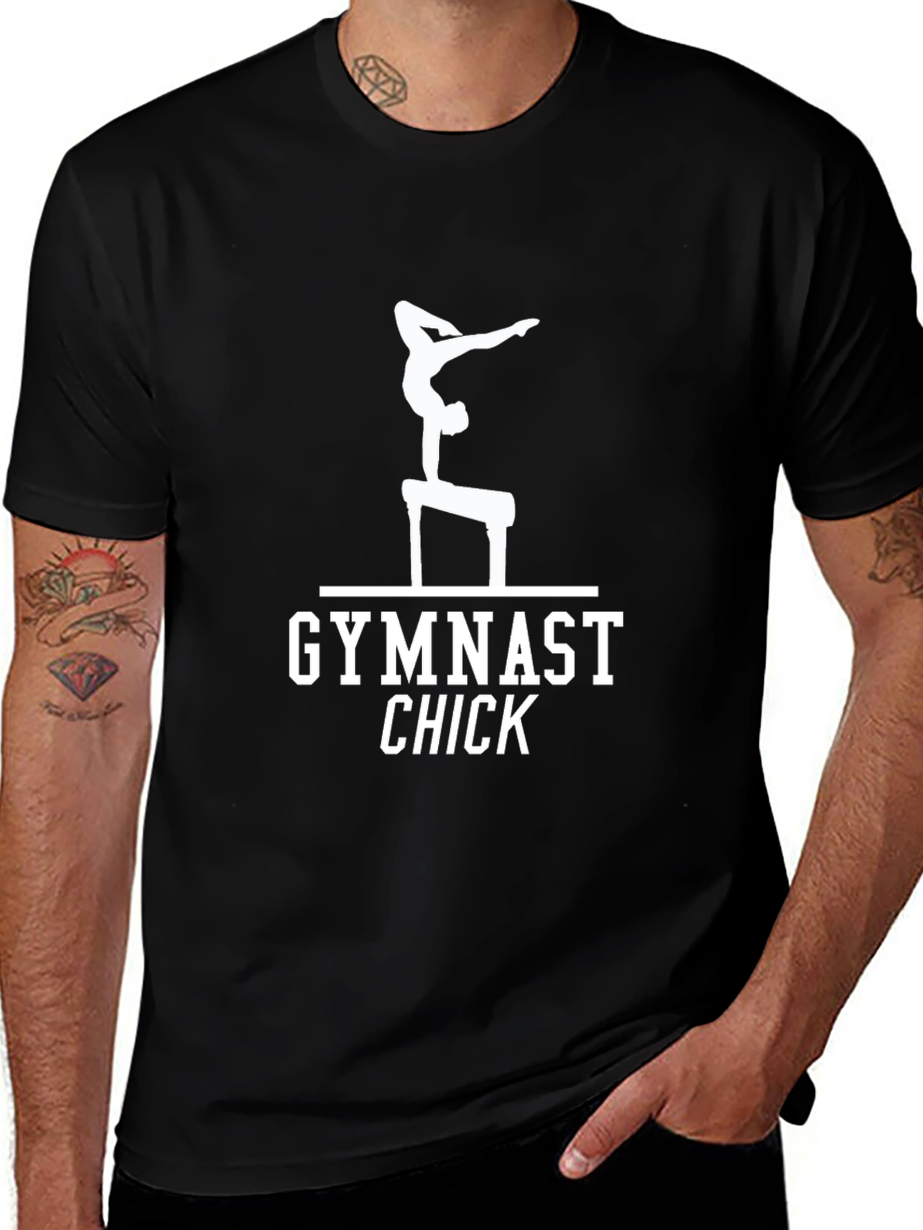 Gymnast Chick Black T-Shirt