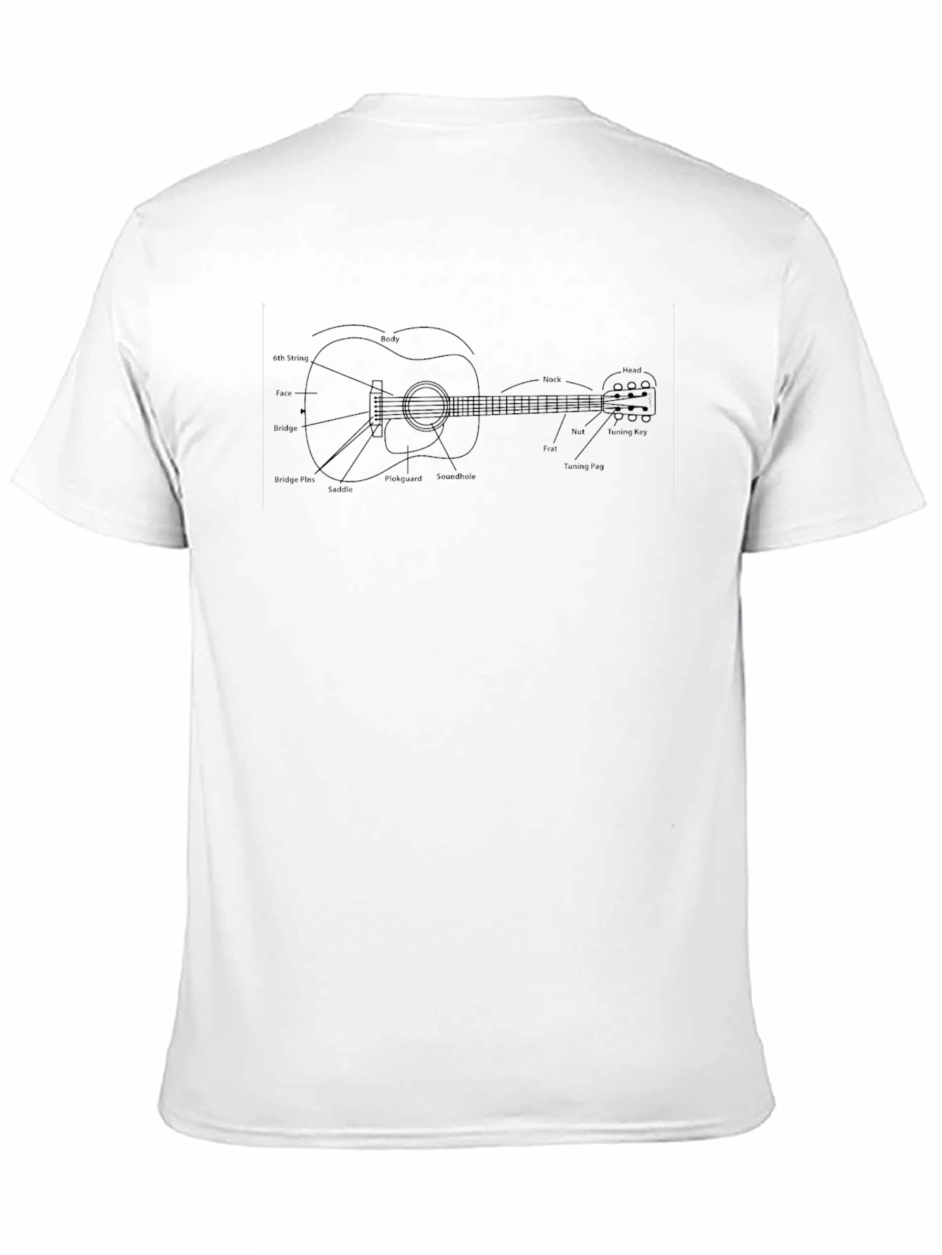 Guitar Parts Diagram Graphic T-Shirt