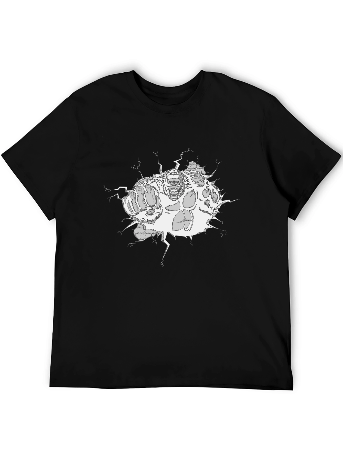 Gorilla Smash Graphic Tee - Black Cotton