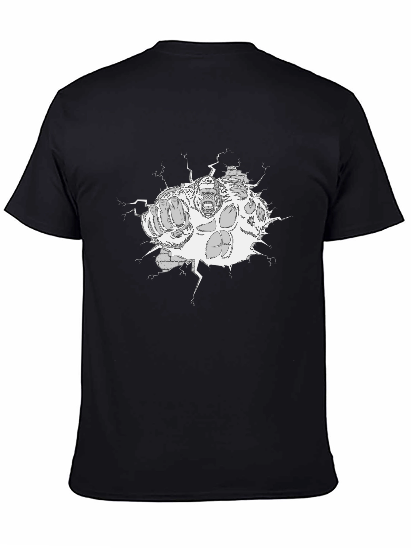 Gorilla Smash Graphic Tee - Black Cotton