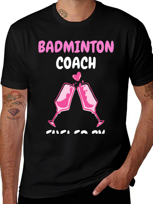 Badminton Coach T-Shirt - Pink Toast Design