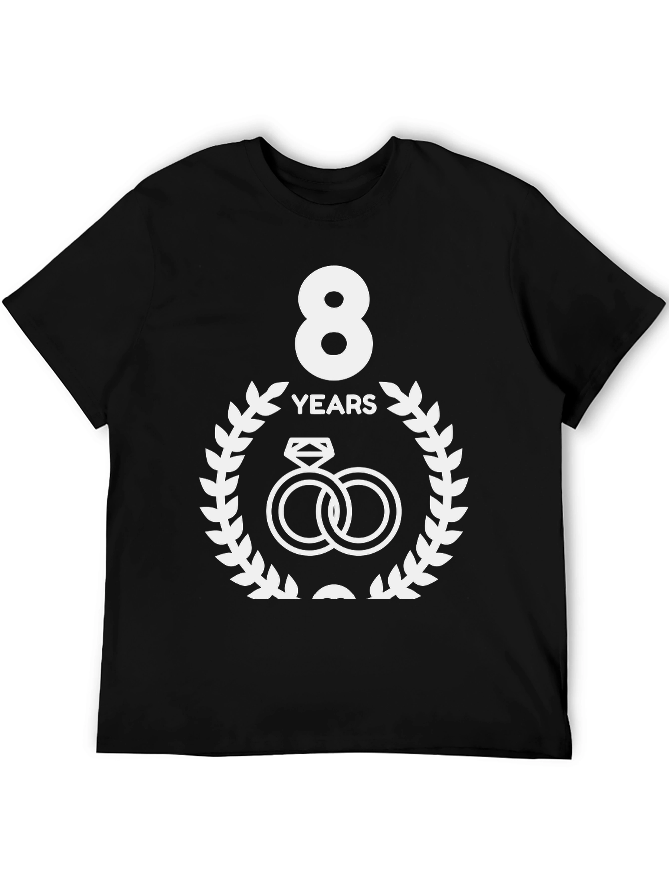 8th Anniversary T-Shirt - Wedding Rings Design