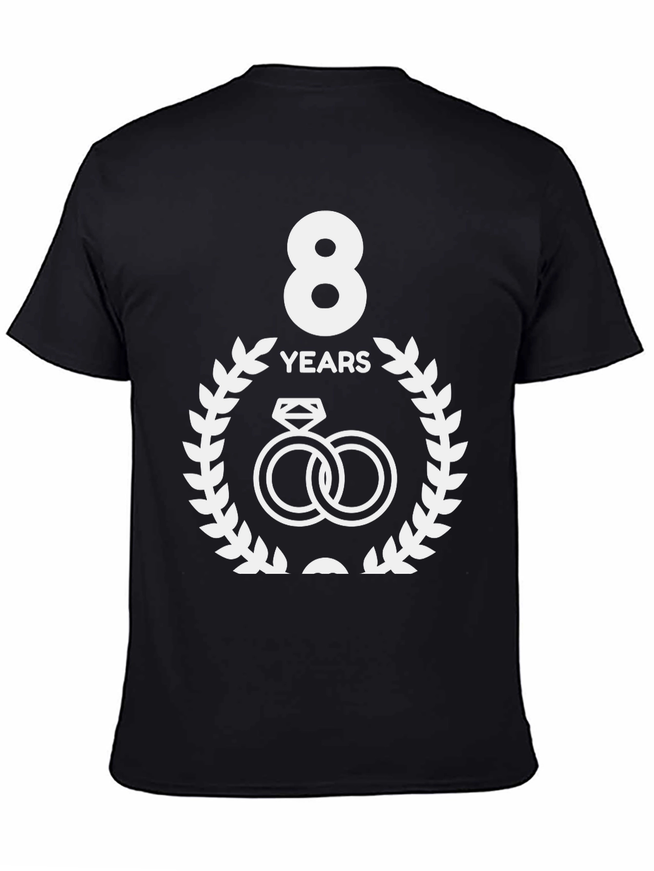 8th Anniversary T-Shirt - Wedding Rings Design