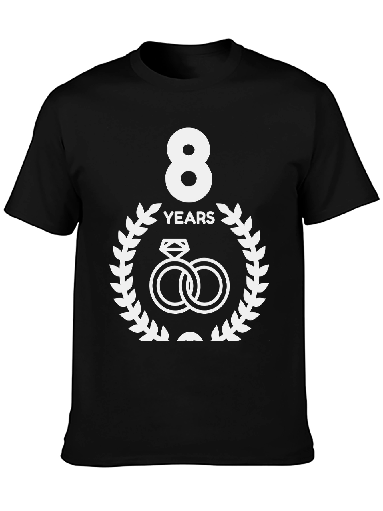 8th Anniversary T-Shirt - Wedding Rings Design