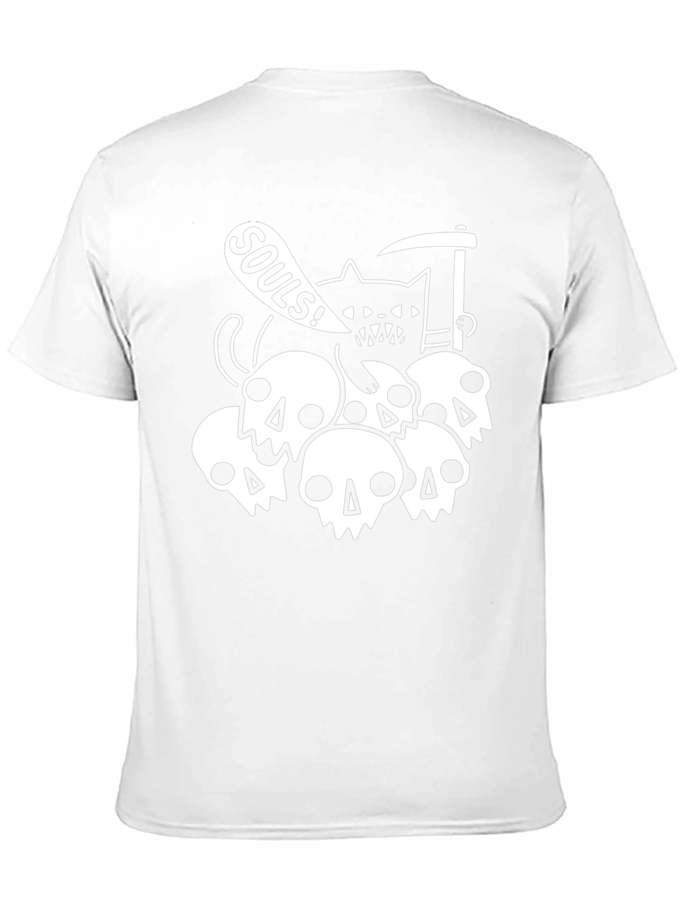 Grim Reaper Cat & Skulls Graphic Tee - Black