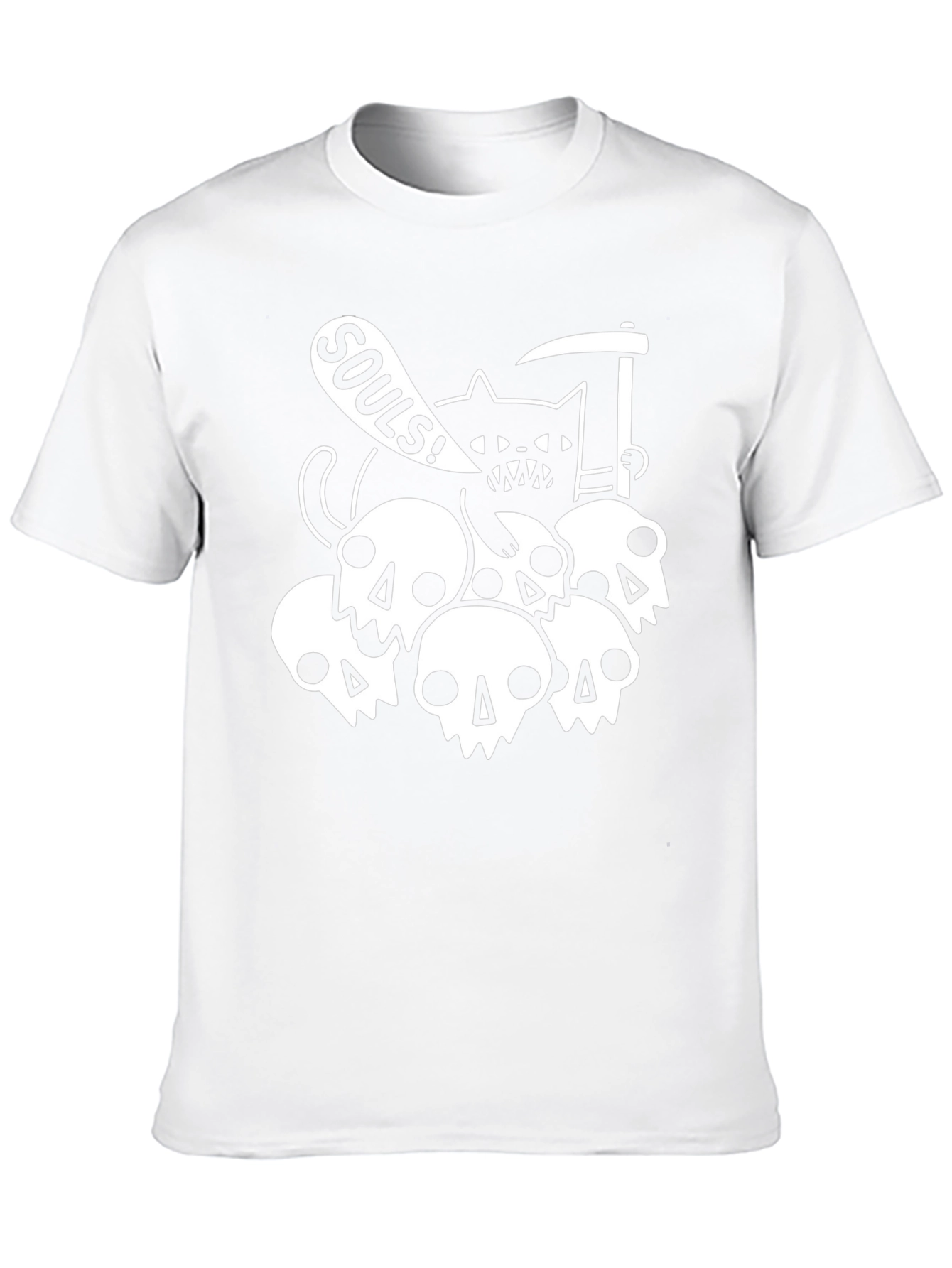 Grim Reaper Cat & Skulls Graphic Tee - Black