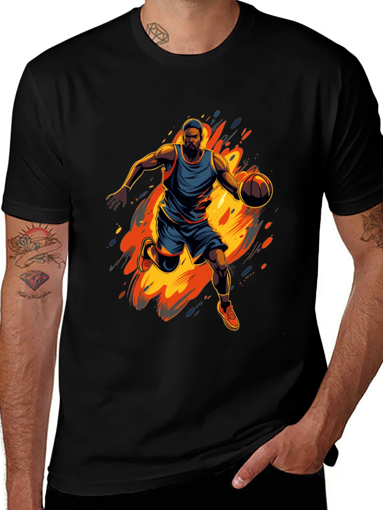 Basketball Player Graphic Print T-Shirt