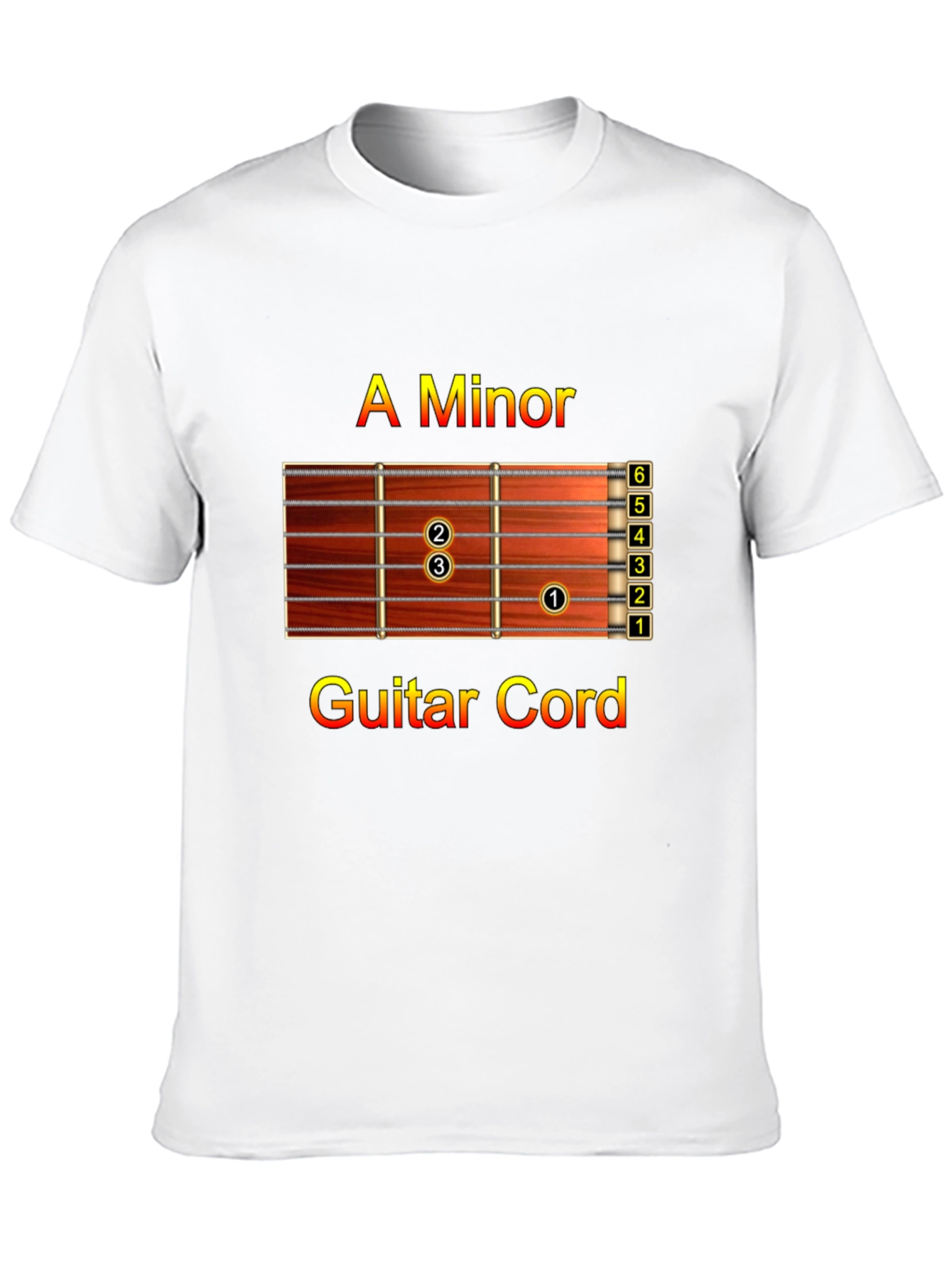 A Minor Guitar Chord Black T-Shirt