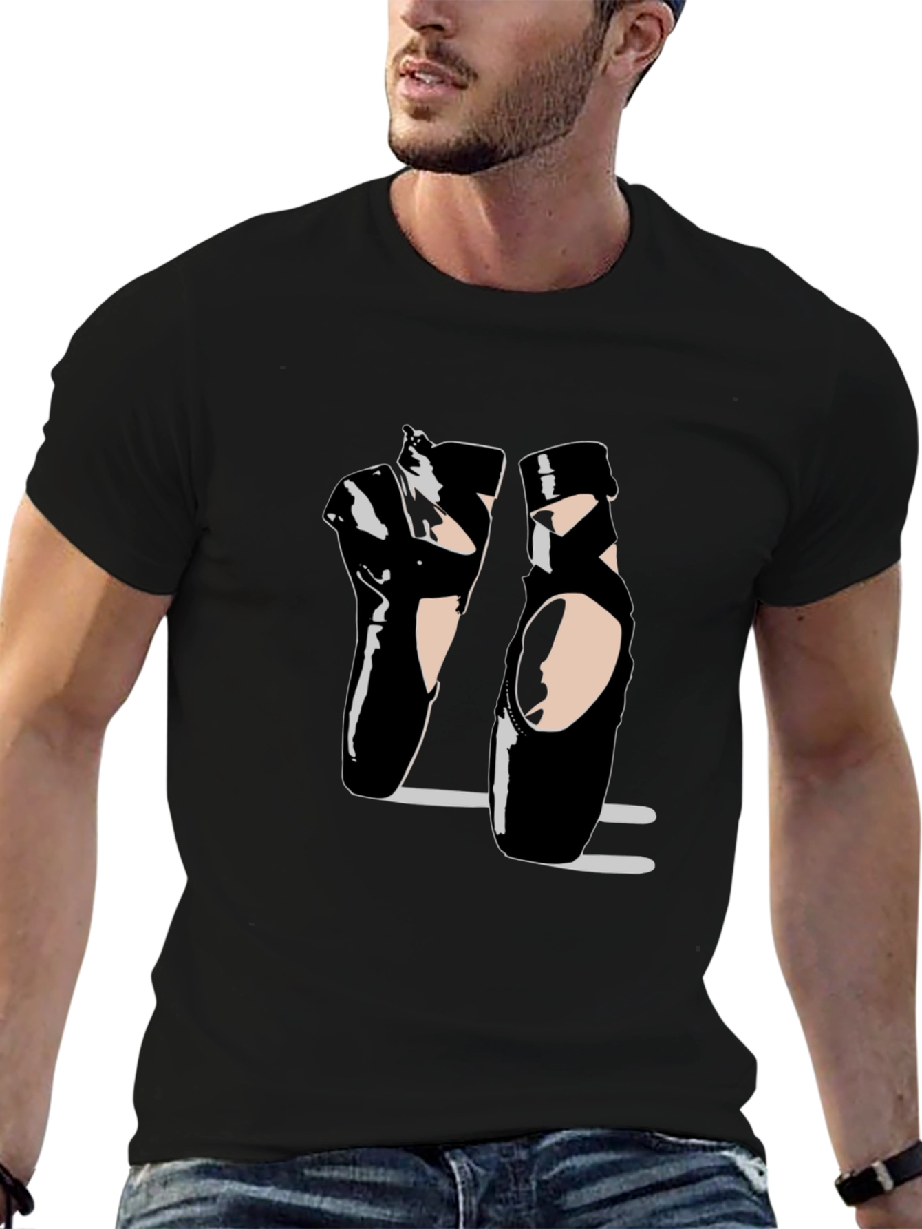 Ballet Pointe Shoes Black T-Shirt Dance Design
