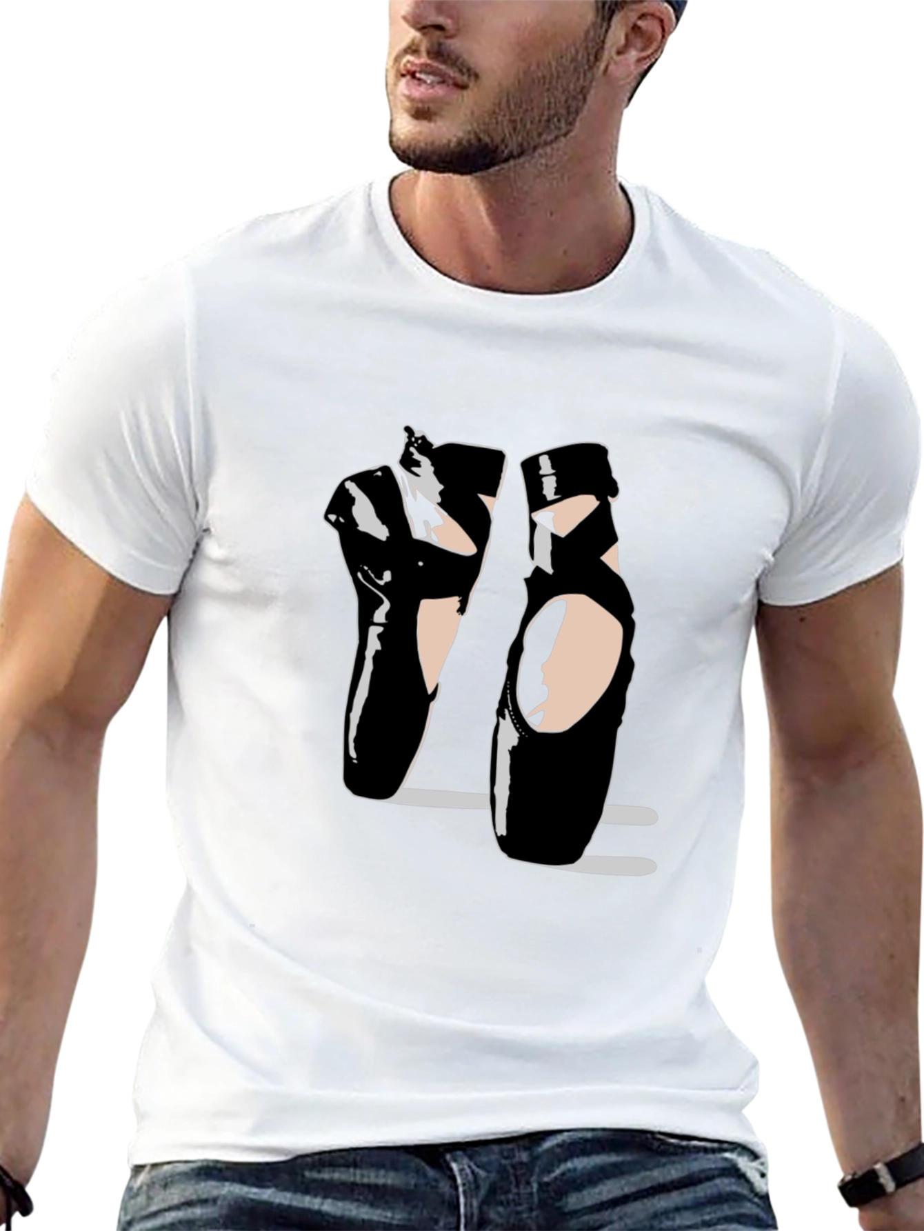 Ballet Pointe Shoes Black T-Shirt Dance Design