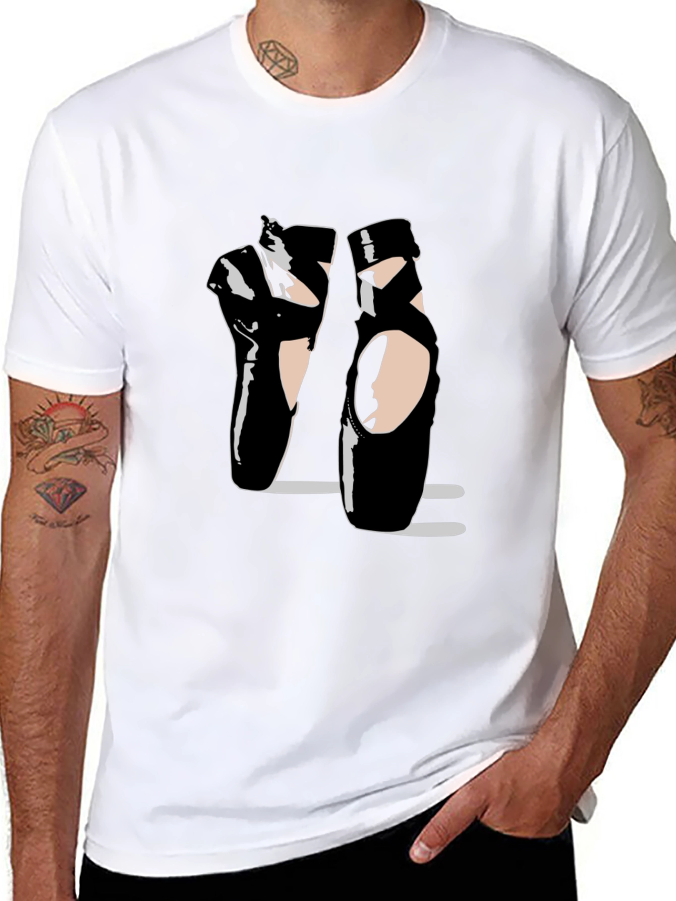 Ballet Pointe Shoes Black T-Shirt Dance Design
