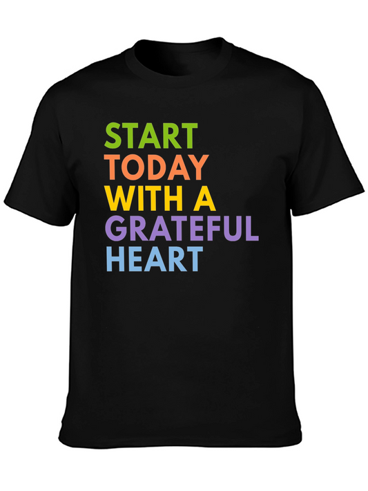 Grateful Heart Graphic Tee - Positive Vibes Black T-Shirt