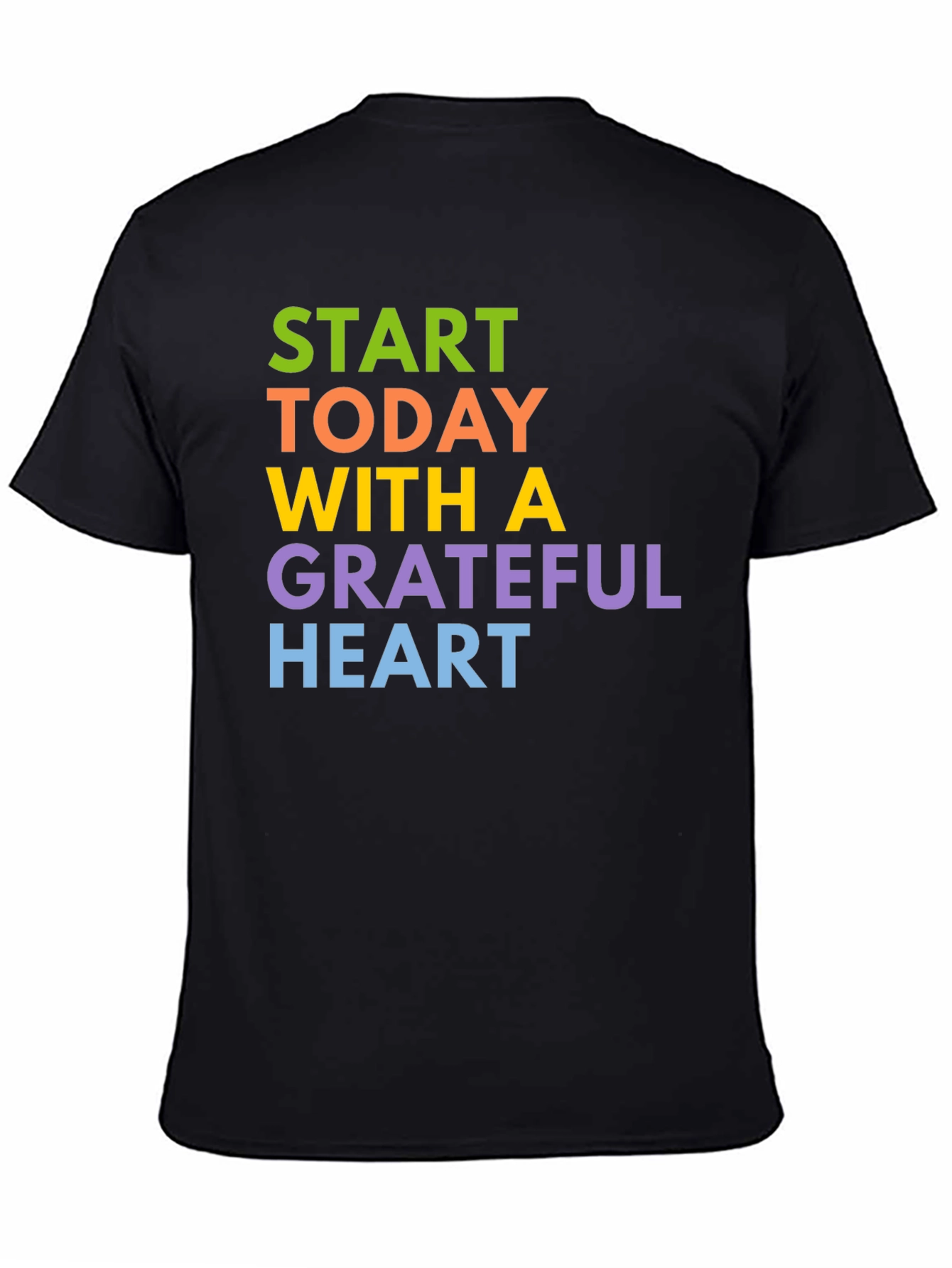 Grateful Heart Graphic Tee - Positive Vibes Black T-Shirt