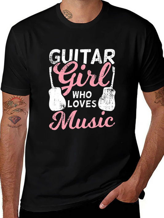 Guitar Girl Music Lover Graphic T-Shirt