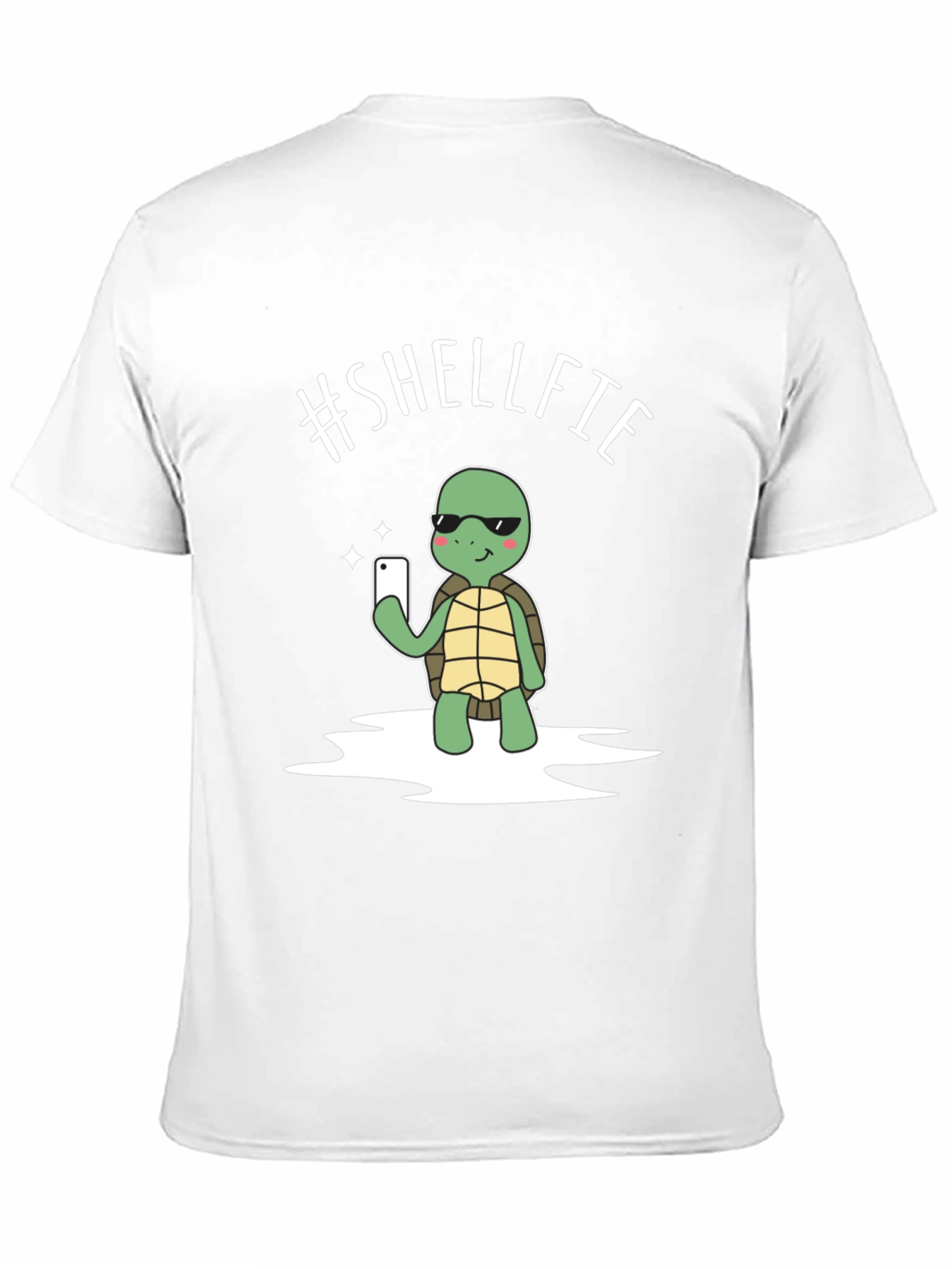 Funny #SHELLFIE Turtle Graphic T-Shirt