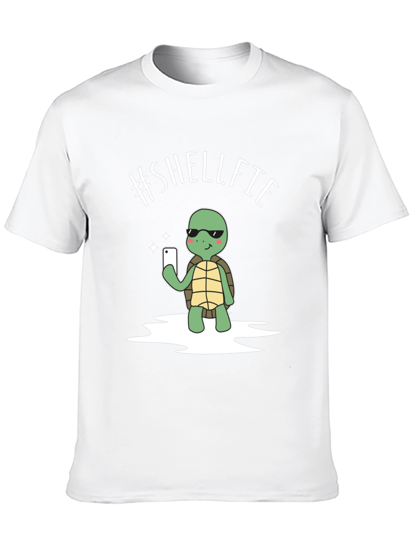 Funny #SHELLFIE Turtle Graphic T-Shirt