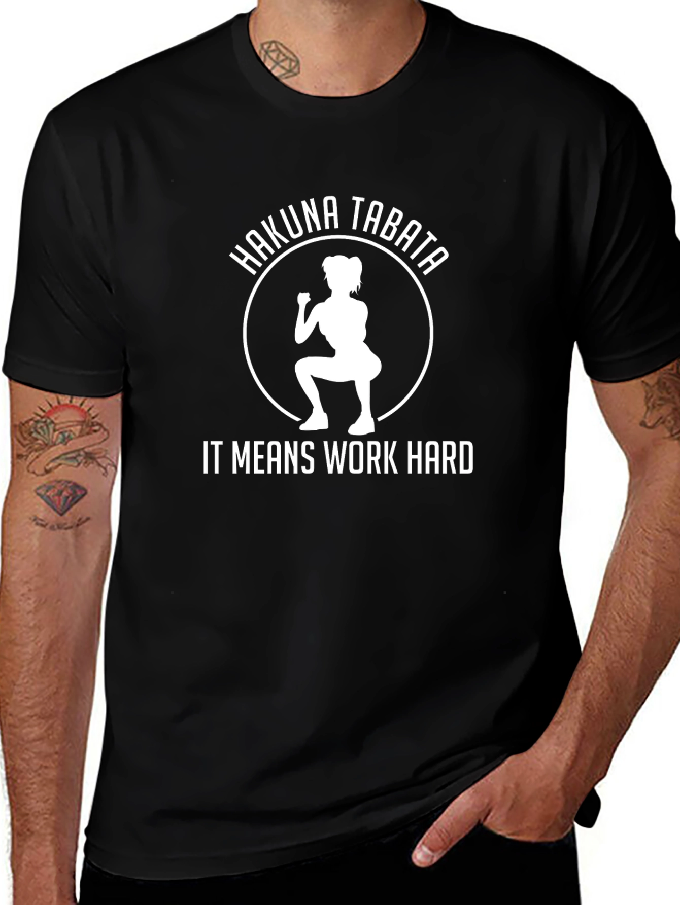 Hakuna Tabata Mens Black Graphic T-Shirt