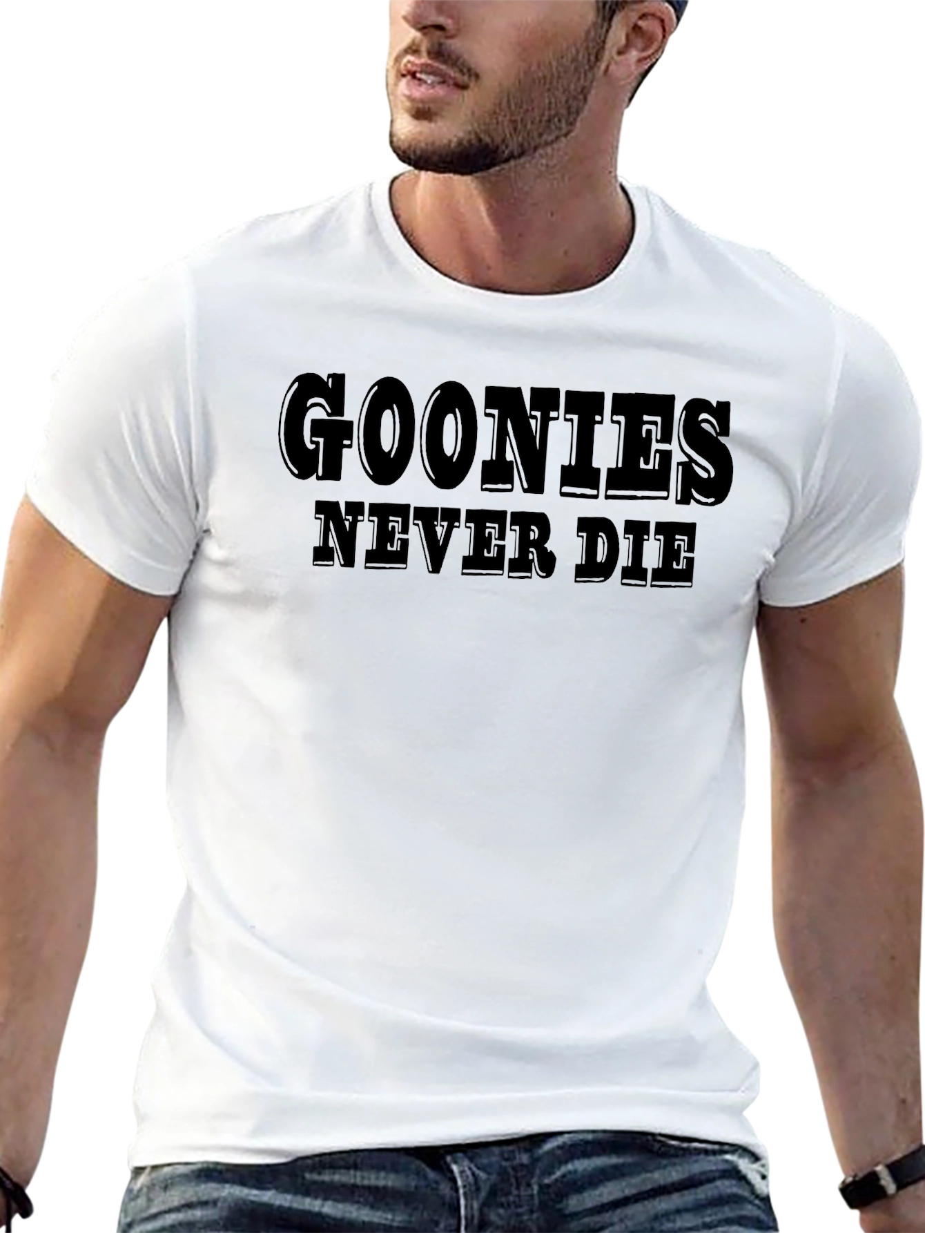 Goonies Never Die Black Graphic T-Shirt